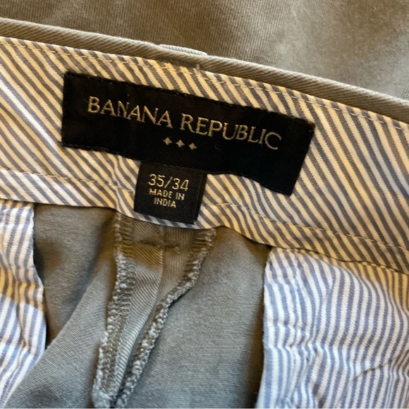 BANANA REPUBLIC Men’s Gray Khaki Chino Straight Front Slacks Size 35/34 - Picture 14 of 14